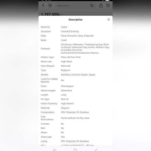 Glamorous Backless Sequin Gown - Champagne - Picture 11 of 16